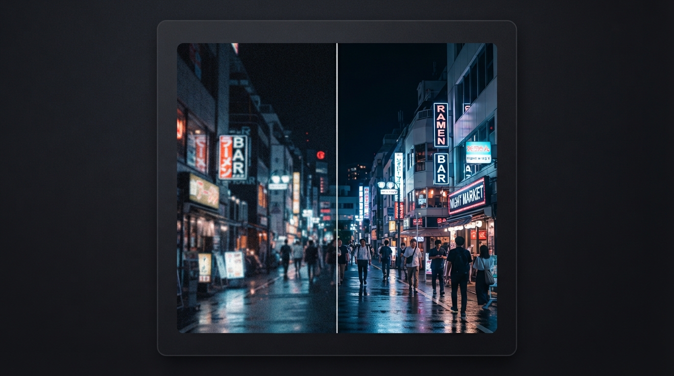 AI 영상 화질 개선 — 야간 도시 영상 노이즈 제거